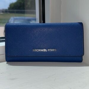 Michael Kors Royal Royal Blue Saffiano Leather Wallet